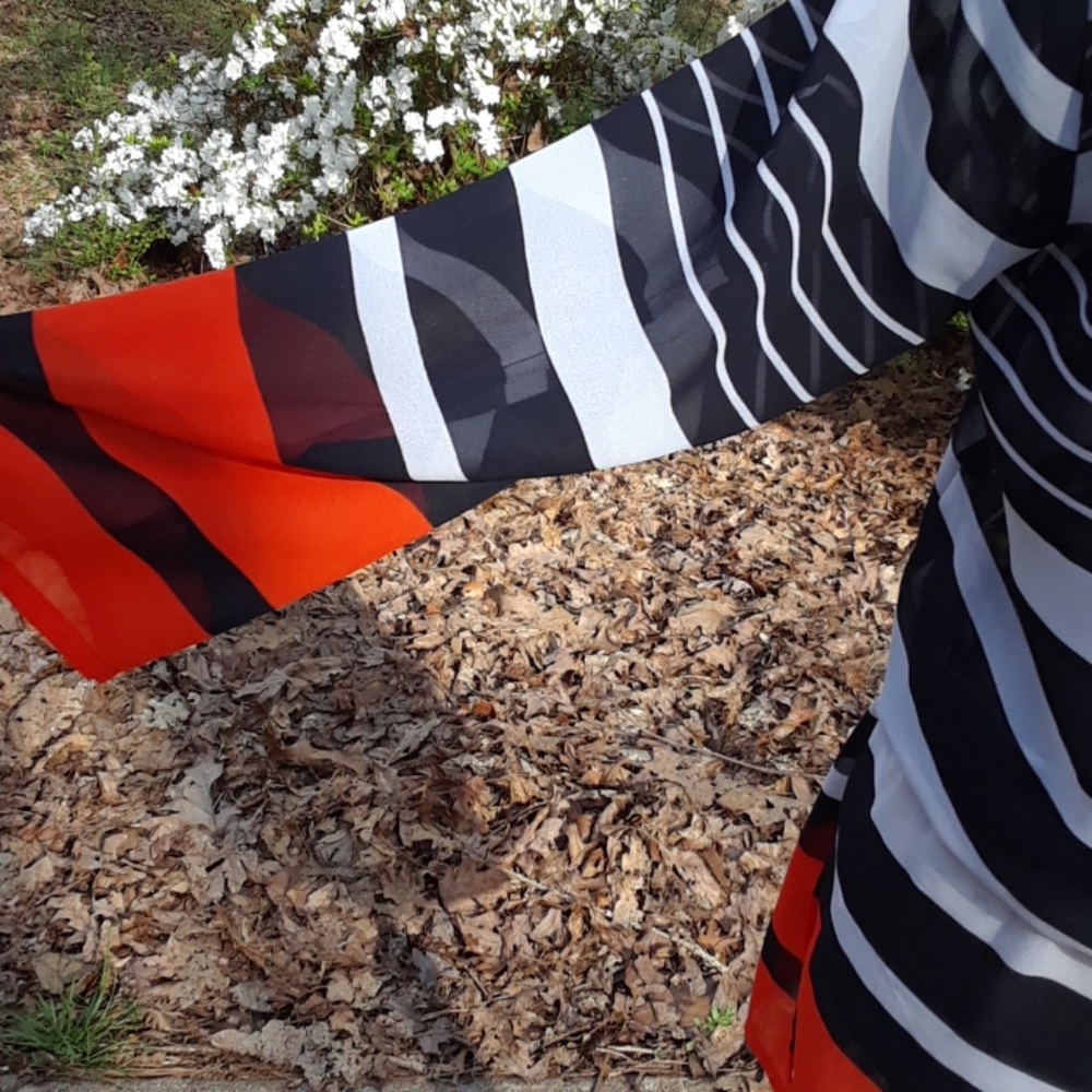 Michael Kors sheer, striped top - Picture 6 of 8